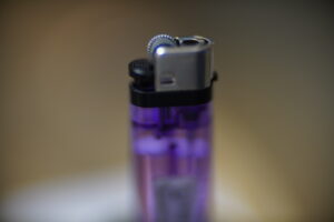 Close-up lighter with shallow depth of field